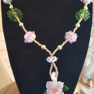 Lampwork Flower Necklace