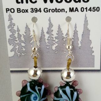 Green Spiral Teardrop Earrings