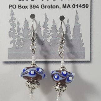 Purple and Blue with White Dots Earring