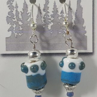 Turquoise and White Earrings