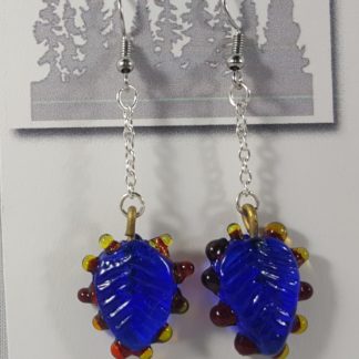 Blue Leaf Earrings