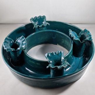 Teal Green Ruffled Lip Advent Wreath